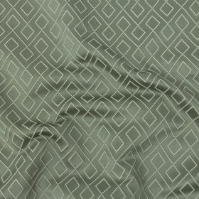 Satin-Faced Jacquard – Sage Diamond Fret – British Imported Satin-Faced Jacquard – Sage Diamond Fret – British Imported