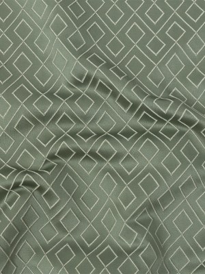 Satin-Faced Jacquard – Sage Diamond Fret – British Imported Satin-Faced Jacquard – Sage Diamond Fret – British Imported