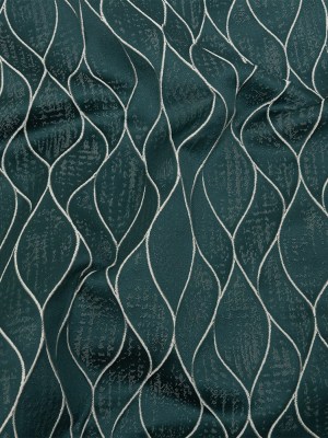 Polyester Jacquard – Emerald Leafy Lines – British Imported Polyester Jacquard – Emerald Leafy Lines – British Imported