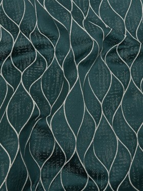 Polyester Jacquard – Emerald Leafy Lines – British Imported Polyester Jacquard – Emerald Leafy Lines – British Imported