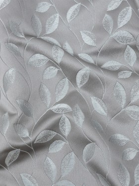 Satin-Faced Jacquard – Graphite Foliage – British Imported Satin-Faced Jacquard – Graphite Foliage – British Imported