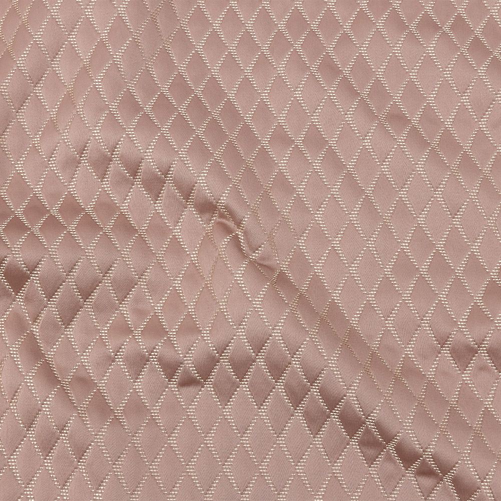 Satin-Faced Jacquard – Blush Shadow Diamonds – British Imported Satin-Faced Jacquard – Blush Shadow Diamonds – British Imported
