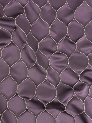 Satin-Faced Drapery Jacquard – Amethyst Ogees – British Imported Satin-Faced Drapery Jacquard – Amethyst Ogees – British Imported