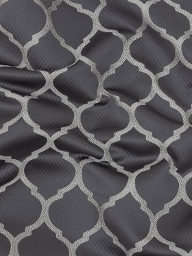 Satin-Faced Jacquard – Iris Moroccan Quatrefoil – British Imported Satin-Faced Jacquard – Iris Moroccan Quatrefoil – British Imported