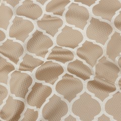Satin-Faced Jacquard – Nougat Moroccan Quatrefoil – British Imported Satin-Faced Jacquard – Nougat Moroccan Quatrefoil – British Imported