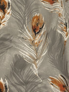 Cotton Canvas Print – Rust Feathers – British Imported Cotton Canvas Print – Rust Feathers – British Imported