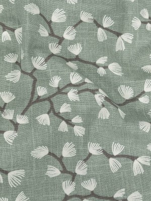 Cotton Canvas Print – Seafoam Japanese Blooms – British Imported Cotton Canvas Print – Seafoam Japanese Blooms – British Imported