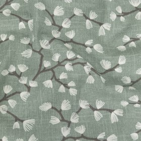 Cotton Canvas Print – Seafoam Japanese Blooms – British Imported Cotton Canvas Print – Seafoam Japanese Blooms – British Imported