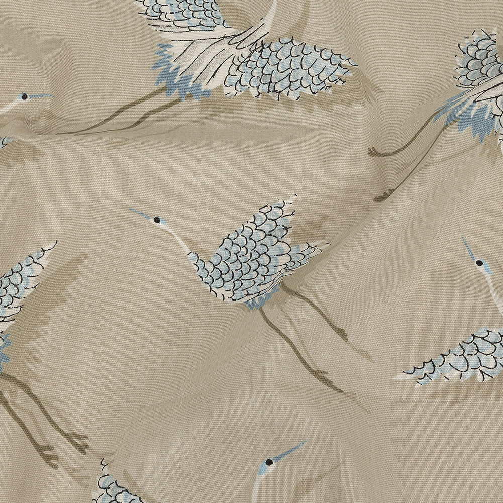 Cotton Canvas Print – Linen Cranes – British Imported Cotton Canvas Print – Linen Cranes – British Imported