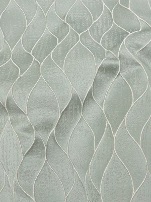 Polyester Jacquard – Seafoam Leafy Lines – British Imported Polyester Jacquard – Seafoam Leafy Lines – British Imported