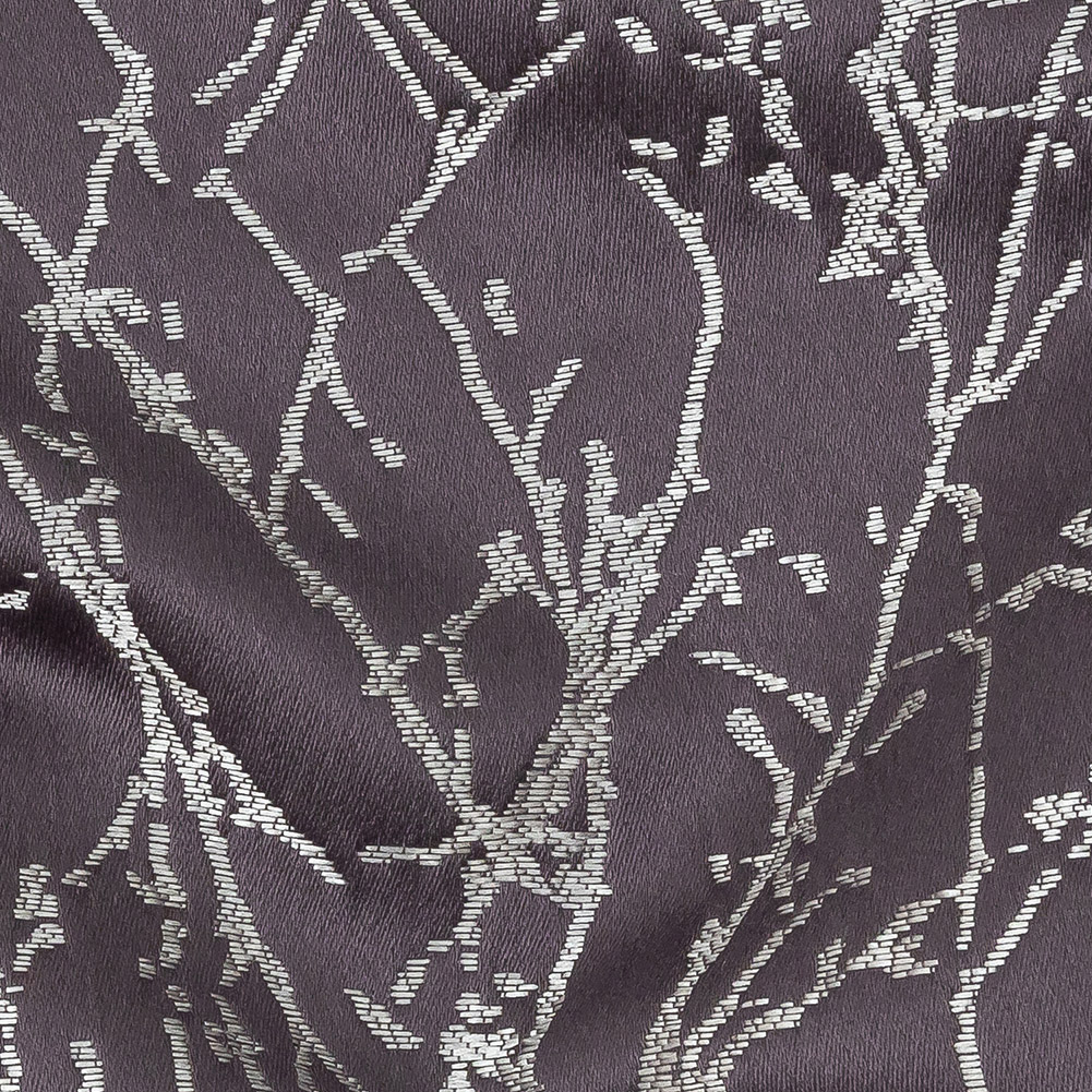 Polyester Jacquard – Amethyst Wintry Branches – British Imported Polyester Jacquard – Amethyst Wintry Branches – British Imported