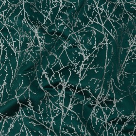 Polyester Jacquard – Emerald Wintry Branches – British Imported Polyester Jacquard – Emerald Wintry Branches – British Imported