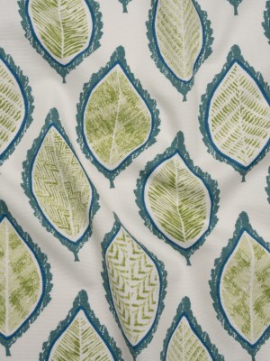 Cotton Canvas Print – Lagoon Textured Leaves – British Imported Cotton Canvas Print – Lagoon Textured Leaves – British Imported