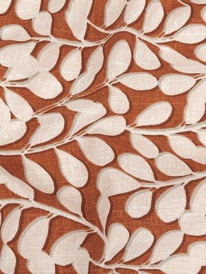 Cotton Canvas Print – Terracotta Leaf Shapes – British Imported Cotton Canvas Print – Terracotta Leaf Shapes – British Imported
