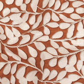 Cotton Canvas Print – Terracotta Leaf Shapes – British Imported Cotton Canvas Print – Terracotta Leaf Shapes – British Imported