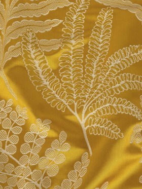 Satin-Faced Jacquard – Mimosa Fern Leaves – British Imported Satin-Faced Jacquard – Mimosa Fern Leaves – British Imported