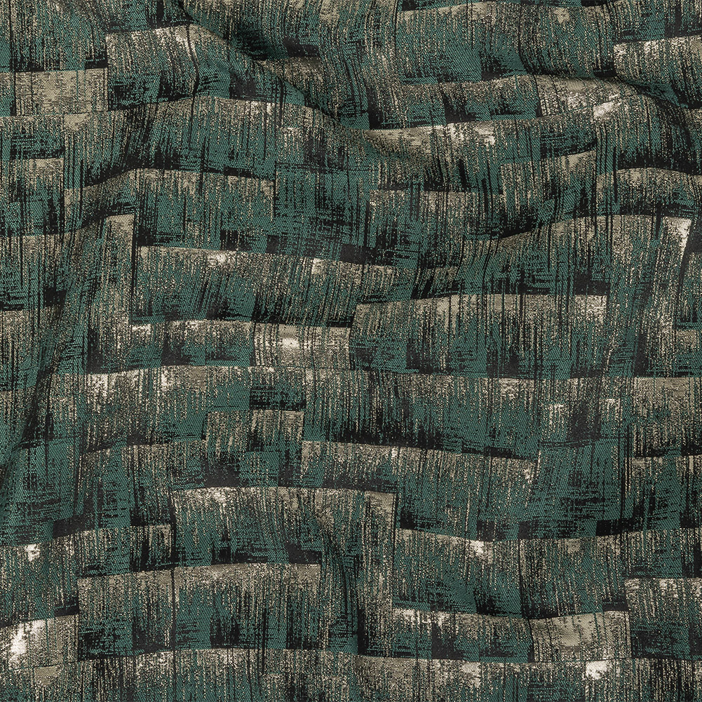Metallic Drapery Woven – Emerald Ikat – British Imported Metallic Drapery Woven – Emerald Ikat – British Imported