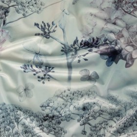 Polyester Knit Microvelvet – Mist Floral – British Imported Polyester Knit Microvelvet – Mist Floral – British Imported