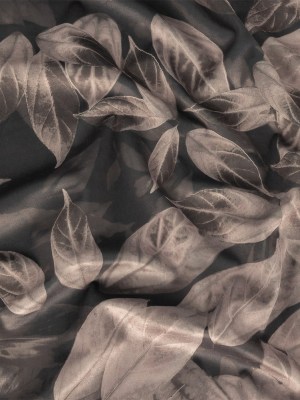 Polyester Knit Microvelvet Print – Truffle Floating Leaves – British Imported Polyester Knit Microvelvet Print – Truffle Floating Leaves – British Imported