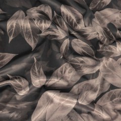Polyester Knit Microvelvet Print – Truffle Floating Leaves – British Imported Polyester Knit Microvelvet Print – Truffle Floating Leaves – British Imported