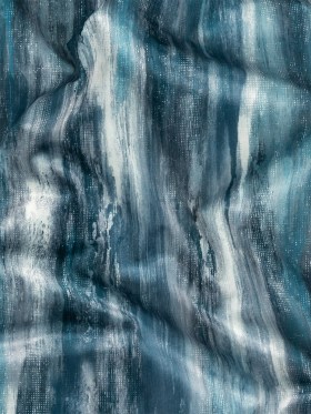 Polyester Knit Microvelvet Print – Indigo Brushstrokes – British Imported Polyester Knit Microvelvet Print – Indigo Brushstrokes – British Imported