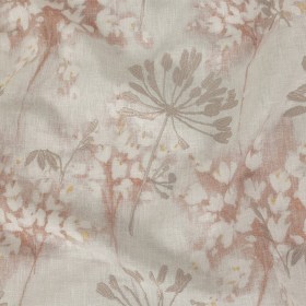Printed and Embroidered Drapery Canvas – Dusky Pink Floral – British Imported Printed and Embroidered Drapery Canvas – Dusky Pink Floral – British Imported