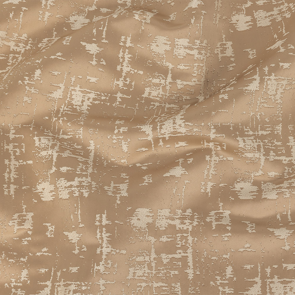 Satin-Faced Drapery Jacquard – Caramel Abstract – British Imported Satin-Faced Drapery Jacquard – Caramel Abstract – British Imported