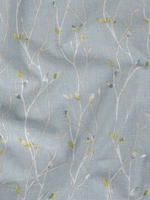 Printed and Embroidered Drapery Woven – Bluebell Branches – British Imported Printed and Embroidered Drapery Woven – Bluebell Branches – British Imported
