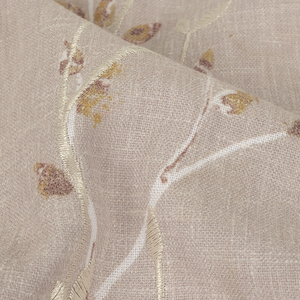Printed and Embroidered Drapery Woven – Dusky Pink Branches – British Imported Printed and Embroidered Drapery Woven – Dusky Pink Branches – British Imported