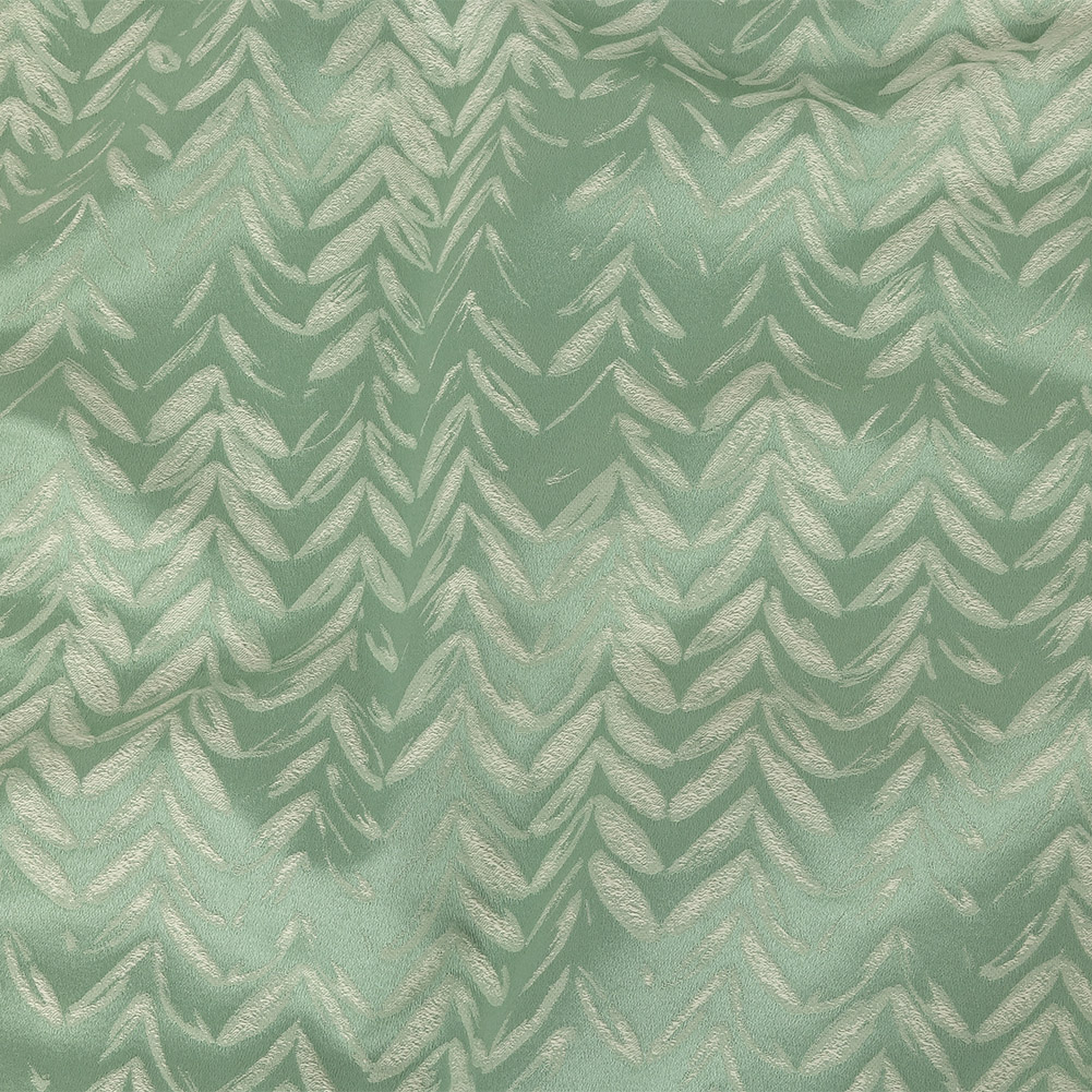 Satin-Faced Drapery Jacquard – Spa Chevron Leaves – British Imported Satin-Faced Drapery Jacquard – Spa Chevron Leaves – British Imported