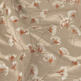 Satin-Faced Drapery Jacquard – Papaya Floral – British Imported Satin-Faced Drapery Jacquard – Papaya Floral – British Imported