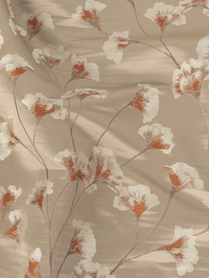 Satin-Faced Drapery Jacquard – Papaya Floral – British Imported Satin-Faced Drapery Jacquard – Papaya Floral – British Imported