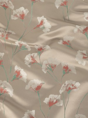 Satin-Faced Drapery Jacquard – Watermelon Floral – British Imported Satin-Faced Drapery Jacquard – Watermelon Floral – British Imported