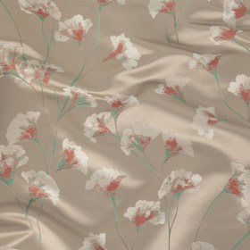 Satin-Faced Drapery Jacquard – Watermelon Floral – British Imported Satin-Faced Drapery Jacquard – Watermelon Floral – British Imported