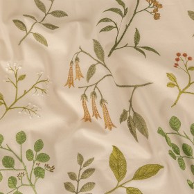 Embroidered Cotton Twill – Kiwi Floral – British Imported Embroidered Cotton Twill – Kiwi Floral – British Imported