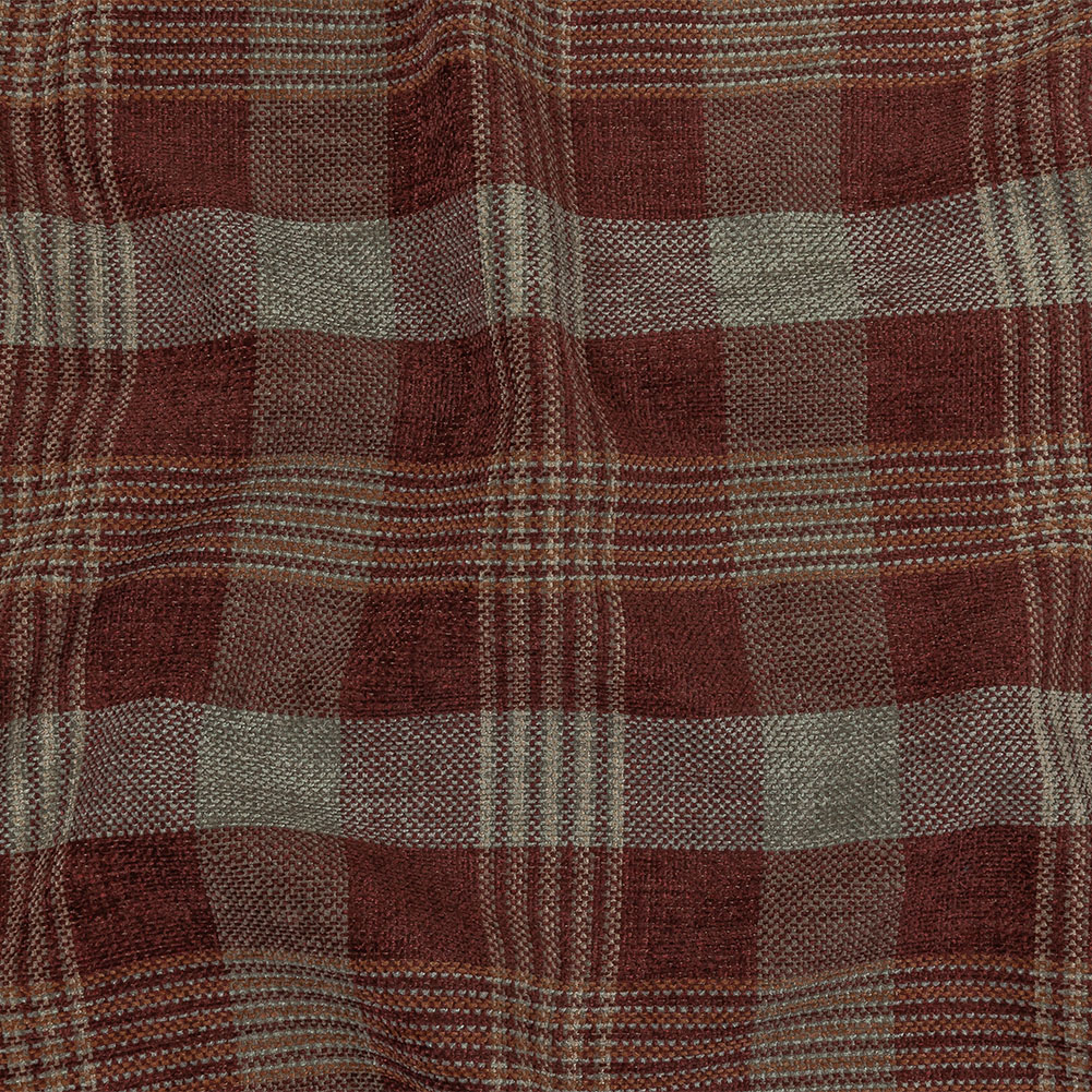 Polyester Chenille – Saffron Plaid – British Imported Polyester Chenille – Saffron Plaid – British Imported