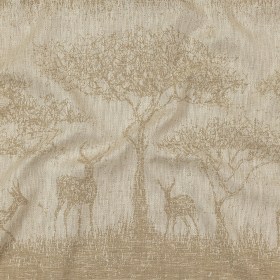 Drapery Jacquard Panel – Ochre Antelope in the Wild – British Imported Drapery Jacquard Panel – Ochre Antelope in the Wild – British Imported