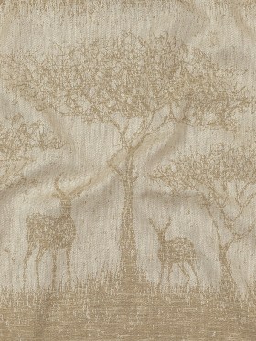 Drapery Jacquard Panel – Ochre Antelope in the Wild – British Imported Drapery Jacquard Panel – Ochre Antelope in the Wild – British Imported