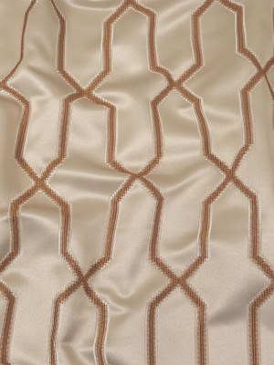 British Imported Copper Satin-Faced Geometric Drapery Jacquard British Imported Copper Satin-Faced Geometric Drapery Jacquard
