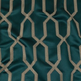 British Imported Peacock Satin-Faced Geometric Drapery Jacquard British Imported Peacock Satin-Faced Geometric Drapery Jacquard