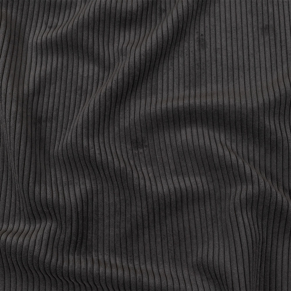 Plush Ribbed Velvet – Graphite – British Imported Plush Ribbed Velvet – Graphite – British Imported