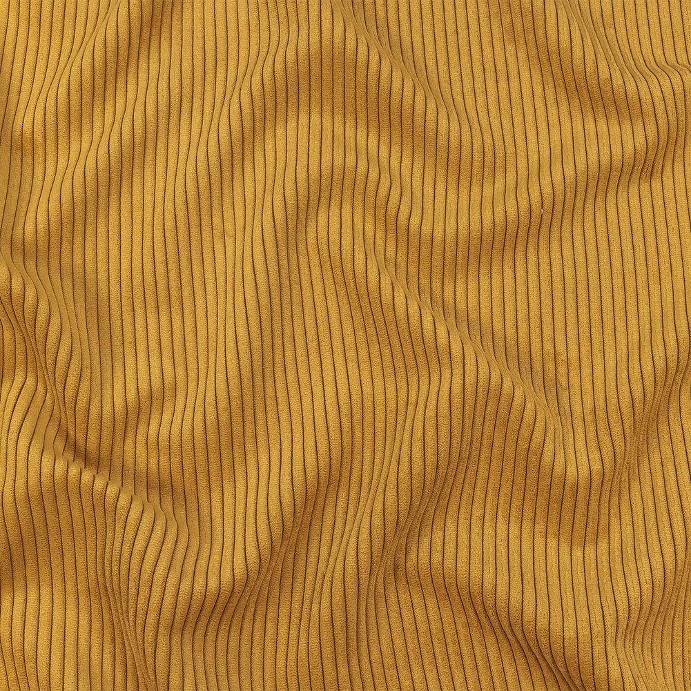 Plush Ribbed Velvet – Mustard – British Imported Plush Ribbed Velvet – Mustard – British Imported