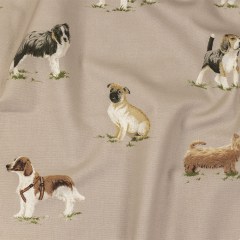 Cotton Canvas Print – Caramel Puppy Parade – British Imported Cotton Canvas Print – Caramel Puppy Parade – British Imported