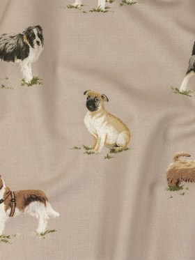 Cotton Canvas Print – Caramel Puppy Parade – British Imported Cotton Canvas Print – Caramel Puppy Parade – British Imported