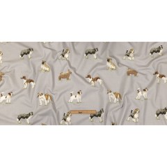 Cotton Canvas Print – Haze Puppy Parade – British Imported Cotton Canvas Print – Haze Puppy Parade – British Imported