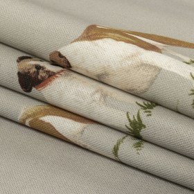 Cotton Canvas Print – Linen Puppy Parade – British Imported Cotton Canvas Print – Linen Puppy Parade – British Imported