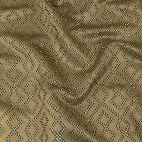 Recycled Polyester Jacquard – Gold Geometric Diamonds – British Imported Recycled Polyester Jacquard – Gold Geometric Diamonds – British Imported