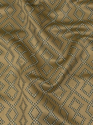 Recycled Polyester Jacquard – Gold Geometric Diamonds – British Imported Recycled Polyester Jacquard – Gold Geometric Diamonds – British Imported