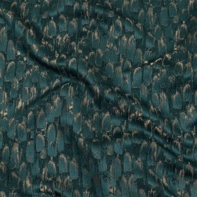 Recycled Polyester Jacquard – Peacock Abstract Brushstrokes – British Imported Recycled Polyester Jacquard – Peacock Abstract Brushstrokes – British Imported