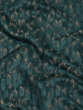 Recycled Polyester Jacquard – Peacock Abstract Brushstrokes – British Imported Recycled Polyester Jacquard – Peacock Abstract Brushstrokes – British Imported